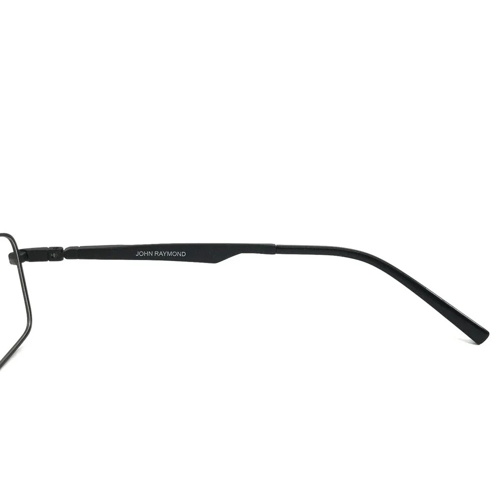 John Raymond Eyeglasses Frames JR-02063 BLOCK Black Rectangle Wire Rim 60-19-150